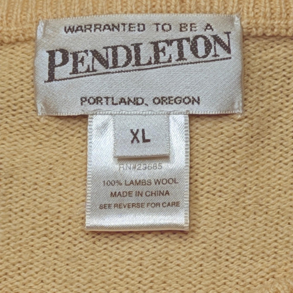 Pendleton Pale Yellow Crewneck Button Cardigan - Picture 3 of 10